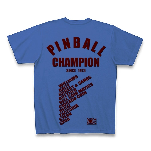 PINBALL CHAMPION SINCE 1973 その１｜Tシャツ｜ミディアムブルー