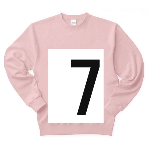 7（数字Tシャツ）｜トレーナー Pure Color Print｜ライトピンク