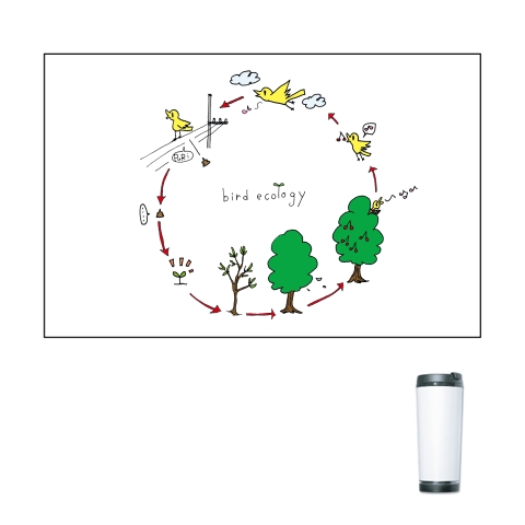 商品詳細 食物連鎖のサイクルイラスト 鳥の生態 タンブラー ホワイト デザインtシャツ通販clubt