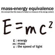 科学Tシャツ：E=mc2(エネルギー、質量、光速の関係式)：アインシュタイン・相対性理論：学問・物理学・数学｜Tシャツ｜シーブルー