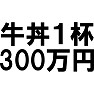 牛丼1杯300万円 牛丼1杯300万円