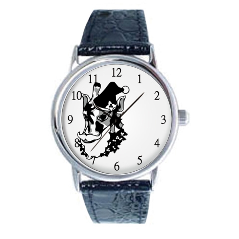 商品詳細 おしゃれ好きなキリン クリスマススタイル モノクロ 腕時計