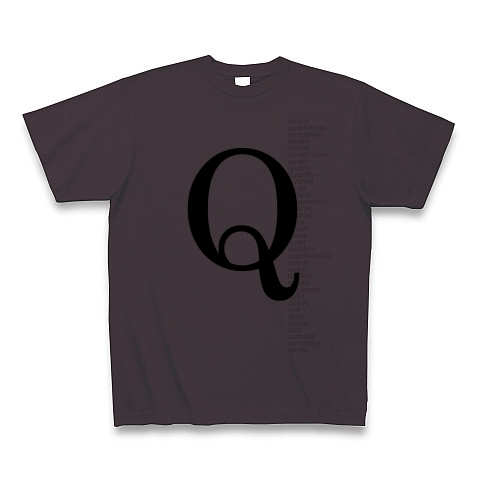 商品詳細 Q Qで始まる英単語 面白文字デザイン 記号文字系 Tシャツ チャコール デザインtシャツ通販clubt