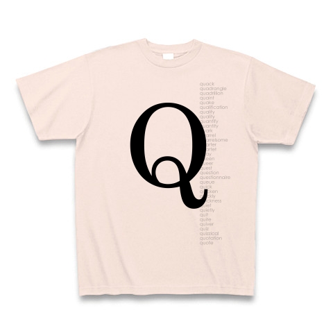 商品詳細 Q Qで始まる英単語 面白文字デザイン 記号文字系 Tシャツ ライトピンク デザインtシャツ通販clubt