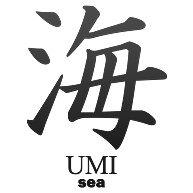 海 Umi 楷書 面白文字デザイン 漢字おもしろ系 デザインの全アイテム デザインtシャツ通販clubt