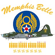 メンフィス・ベル B-17爆撃機 第8空軍 胸・背中両面 バックペイント