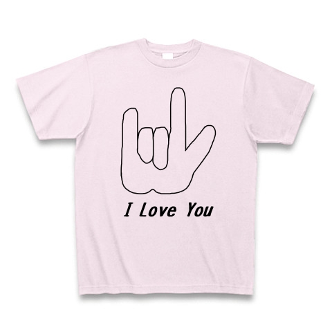 商品詳細 手話イラスト I Love You Tシャツ ピーチ デザインtシャツ通販clubt