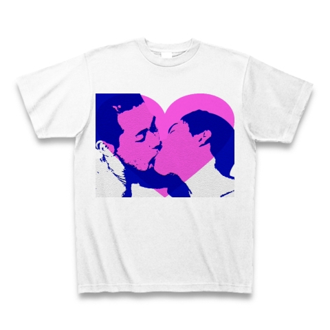 商品詳細 二人は幸せなキスをして 全面プリントtシャツ ホワイト デザインtシャツ通販clubt