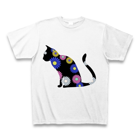 商品詳細『猫のおしゃれなシルエット｜Tシャツ｜ホワイト』デザインT