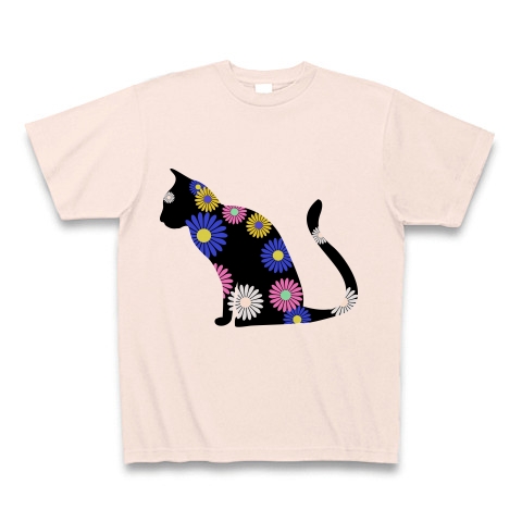 商品詳細 猫のおしゃれなシルエット Tシャツ ライトピンク デザインtシャツ通販clubt