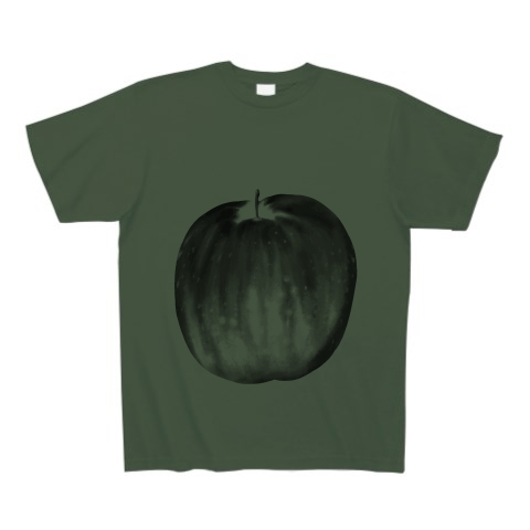 商品詳細 りんごのイラストモノクロ Tシャツ アイビーグリーン デザインtシャツ通販clubt