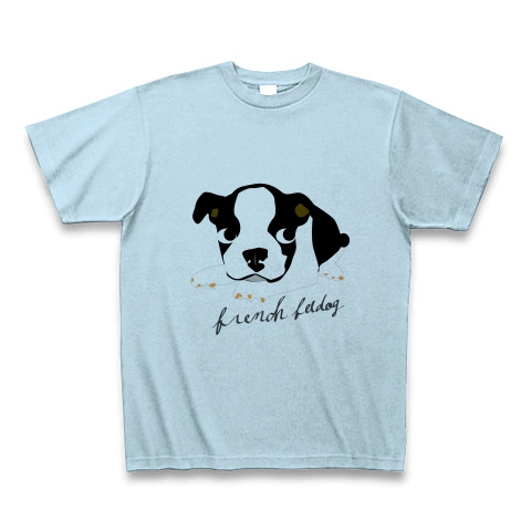 商品詳細 可愛いフレンチブルドッグのイラスト Tシャツ ライトブルー デザインtシャツ通販clubt