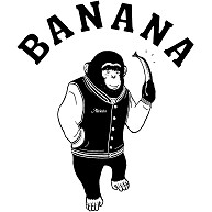 商品詳細 Banana バナナ取引 チンパンジー 動物イラスト カレッジロゴ Tシャツ ホワイト デザインtシャツ通販clubt