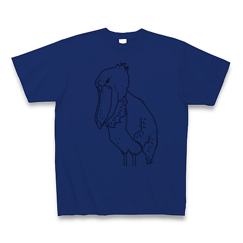 商品詳細 ハシビロコウ 動かない鳥 鳥 動物イラスト Tシャツ ロイヤルブルー デザインtシャツ通販clubt