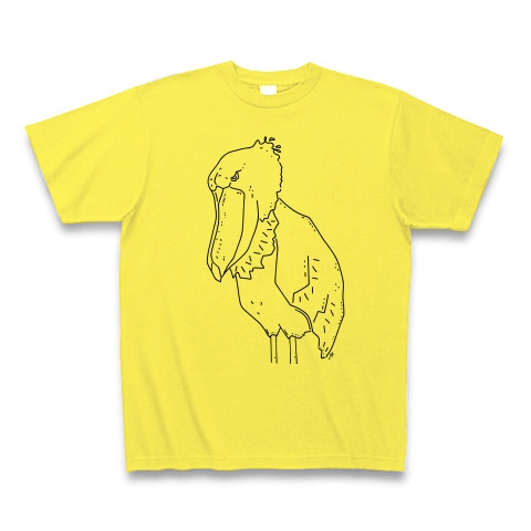 商品詳細 ハシビロコウ 動かない鳥 鳥 動物イラスト Tシャツ イエロー デザインtシャツ通販clubt