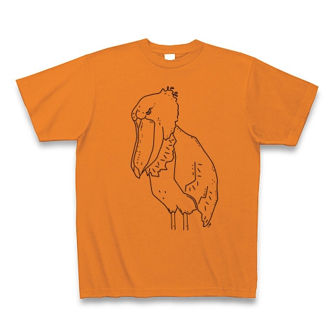 商品詳細 ハシビロコウ 動かない鳥 鳥 動物イラスト Tシャツ オレンジ デザインtシャツ通販clubt