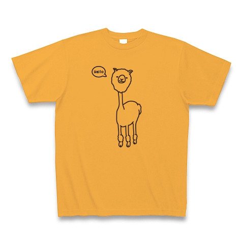 商品詳細 アルパカライオン Hello 動物イラスト 王冠なし Tシャツ コーラルオレンジ デザインtシャツ通販clubt