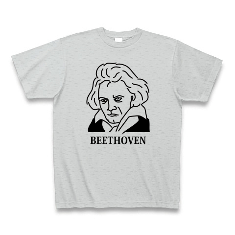 商品詳細 ベートーベン Beethoven イラスト 音楽家 偉人アート Tシャツ グレー デザインtシャツ通販clubt