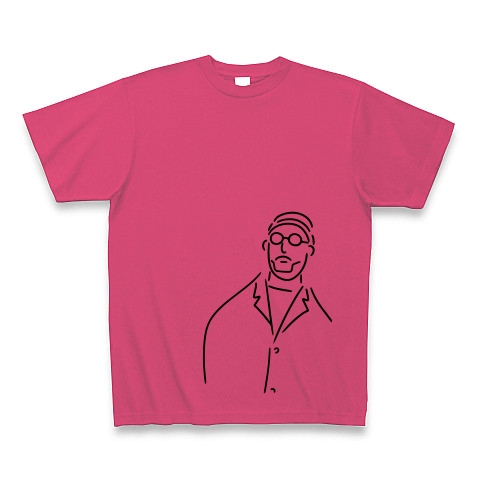 商品詳細 丸メガネおじさん イラスト 2 Tシャツ ホットピンク デザインtシャツ通販clubt