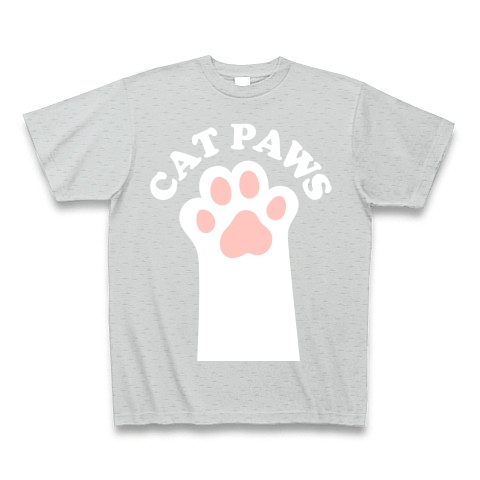 CAT PAWS-白猫の肉球-Tシャツ｜Tシャツ Pure Color Print｜グレー