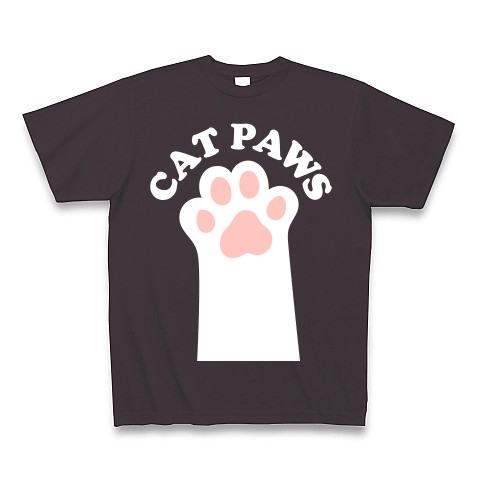 CAT PAWS-白猫の肉球-Tシャツ｜Tシャツ Pure Color Print｜チャコール