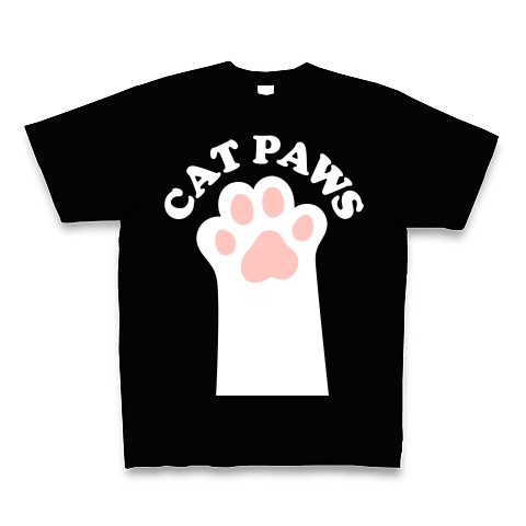 CAT PAWS-白猫の肉球-Tシャツ｜Tシャツ Pure Color Print｜ブラック