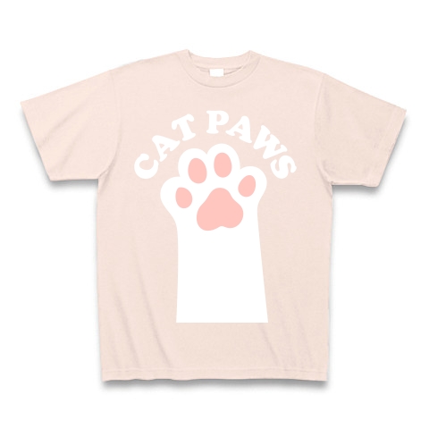 CAT PAWS-白猫の肉球-Tシャツ｜Tシャツ Pure Color Print｜ライトピンク