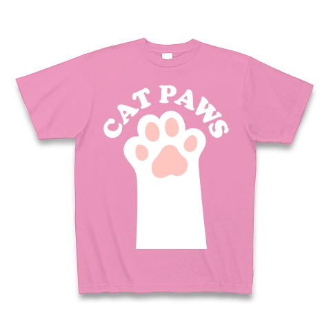 CAT PAWS-白猫の肉球-Tシャツ｜Tシャツ Pure Color Print｜ピンク