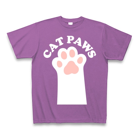 CAT PAWS-白猫の肉球-Tシャツ｜Tシャツ Pure Color Print｜ラベンダー
