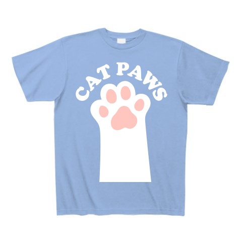 CAT PAWS-白猫の肉球-Tシャツ｜Tシャツ Pure Color Print｜サックス