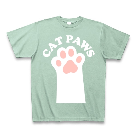 CAT PAWS-白猫の肉球-Tシャツ｜Tシャツ Pure Color Print｜アイスグリーン