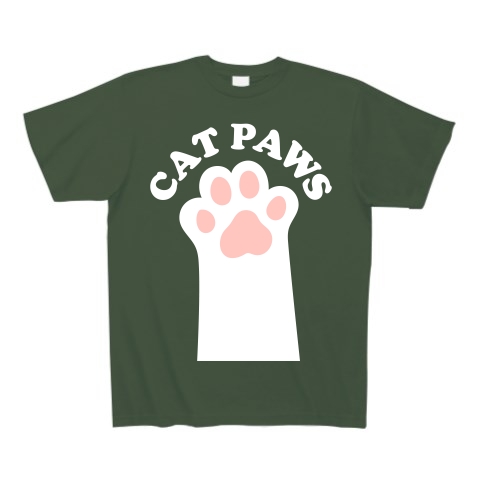 CAT PAWS-白猫の肉球-Tシャツ｜Tシャツ Pure Color Print｜アイビーグリーン