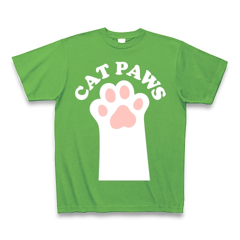 CAT PAWS-白猫の肉球-Tシャツ｜Tシャツ Pure Color Print｜ブライトグリーン
