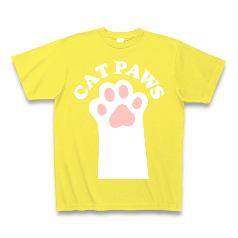 CAT PAWS-白猫の肉球-Tシャツ｜Tシャツ Pure Color Print｜イエロー