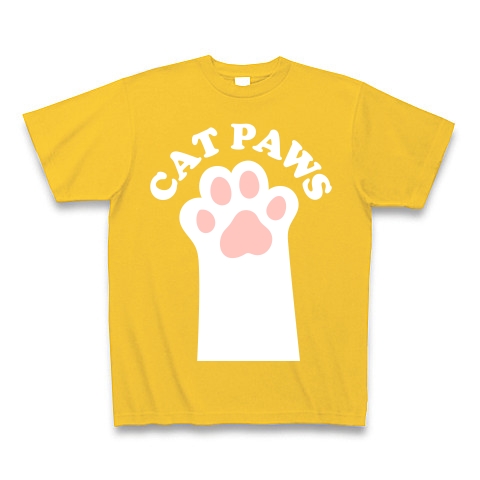 CAT PAWS-白猫の肉球-Tシャツ｜Tシャツ Pure Color Print｜ゴールドイエロー