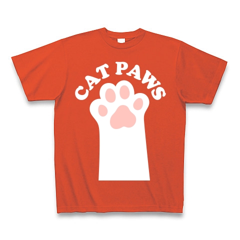 CAT PAWS-白猫の肉球-Tシャツ｜Tシャツ Pure Color Print｜イタリアンレッド