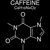 CAFFEINE C8H10N4O2 -カフェイン-白ロゴ長袖Tシャツ