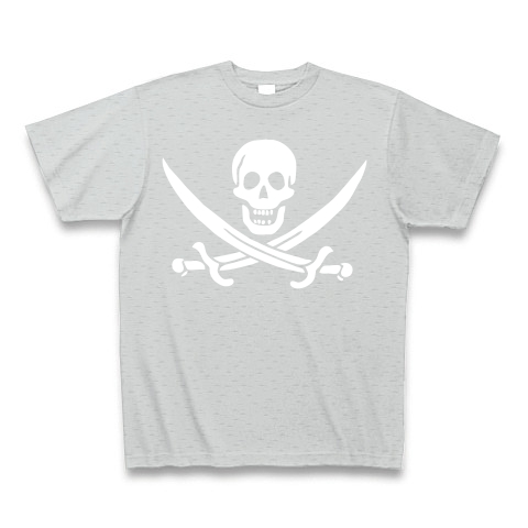 商品詳細 海賊旗スカル Jolly Roger ジョン ラカムの海賊旗 ロゴtシャツ Tシャツ Pure Color Print グレー デザインtシャツ通販clubt
