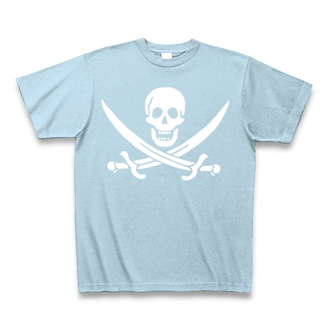 商品詳細 海賊旗スカル Jolly Roger ジョン ラカムの海賊旗 ロゴtシャツ Tシャツ Pure Color Print ライトブルー デザインtシャツ通販clubt