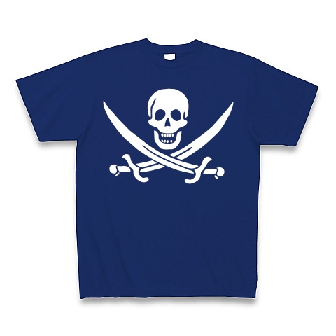 商品詳細 海賊旗スカル Jolly Roger ジョン ラカムの海賊旗 ロゴtシャツ Tシャツ Pure Color Print ロイヤルブルー デザインtシャツ通販clubt