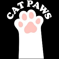 CAT PAWS-白猫の肉球-Tシャツ｜Tシャツ Pure Color Print｜チャコール