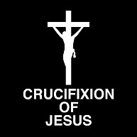 CRUCIFIXION OF JESUS-キリストの磔刑-白ロゴTシャツ