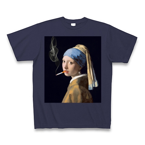 商品詳細 咥えタバコの少女 Tシャツ Tシャツ Pure Color Print メトロブルー デザインtシャツ通販clubt