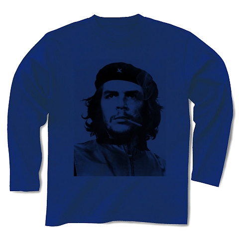 商品詳細 咥えタバコのチェ ゲバラ Che Guevara Tシャツ 長袖tシャツ ロイヤルブルー デザインtシャツ通販clubt