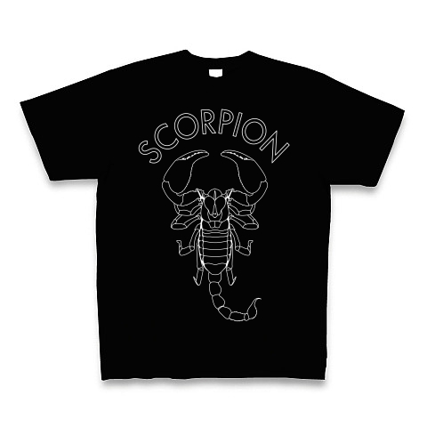 SCORPION-サソリ-白ロゴTシャツ｜Tシャツ Pure Color Print｜ブラック