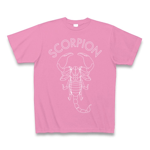 SCORPION-サソリ-白ロゴTシャツ｜Tシャツ Pure Color Print｜ピンク