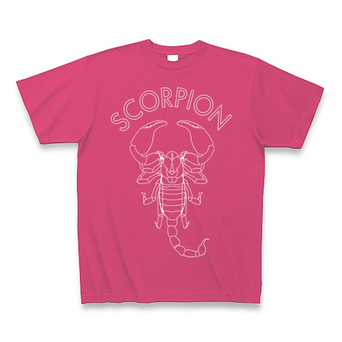 SCORPION-サソリ-白ロゴTシャツ｜Tシャツ Pure Color Print｜ホットピンク