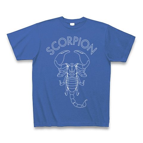 SCORPION-サソリ-白ロゴTシャツ｜Tシャツ Pure Color Print｜ミディアムブルー