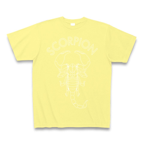 SCORPION-サソリ-白ロゴTシャツ｜Tシャツ Pure Color Print｜ライトイエロー