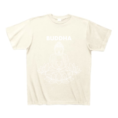 BUDDHA-仏像-白ロゴTシャツ｜Tシャツ Pure Color Print｜アイボリー